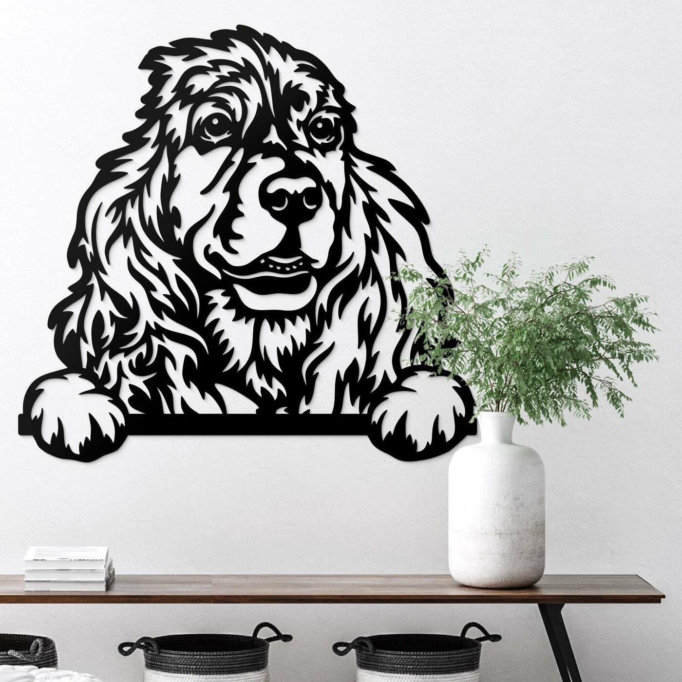 Wooden Wall Art - Cocker Spaniel Dog | Black