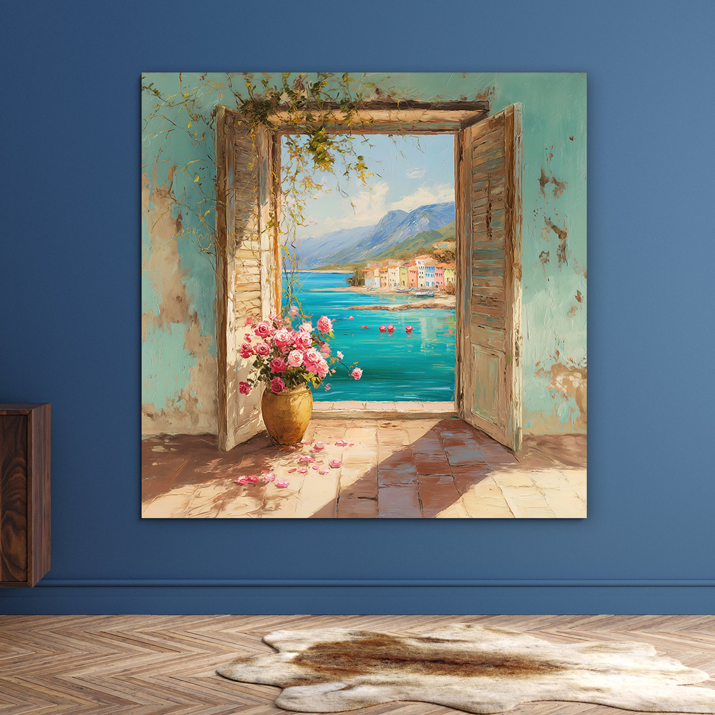 Retro picture on the wall - Open window