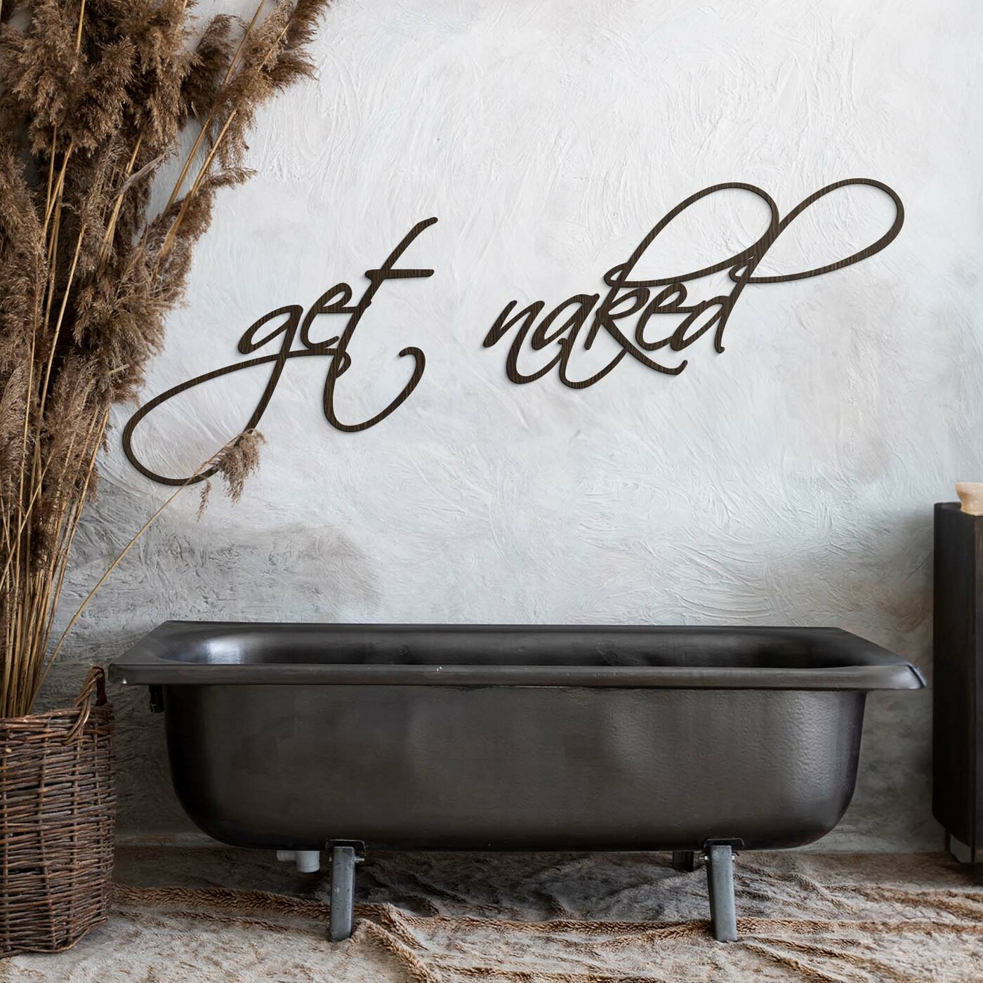 Fa felirat a hálószobába - Get Naked | Wenge