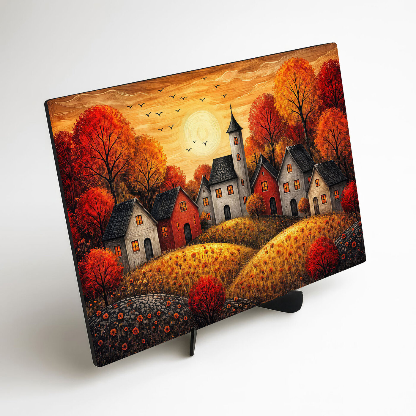 Dekoratívny obraz - Dedinka pod jesenným slnkom