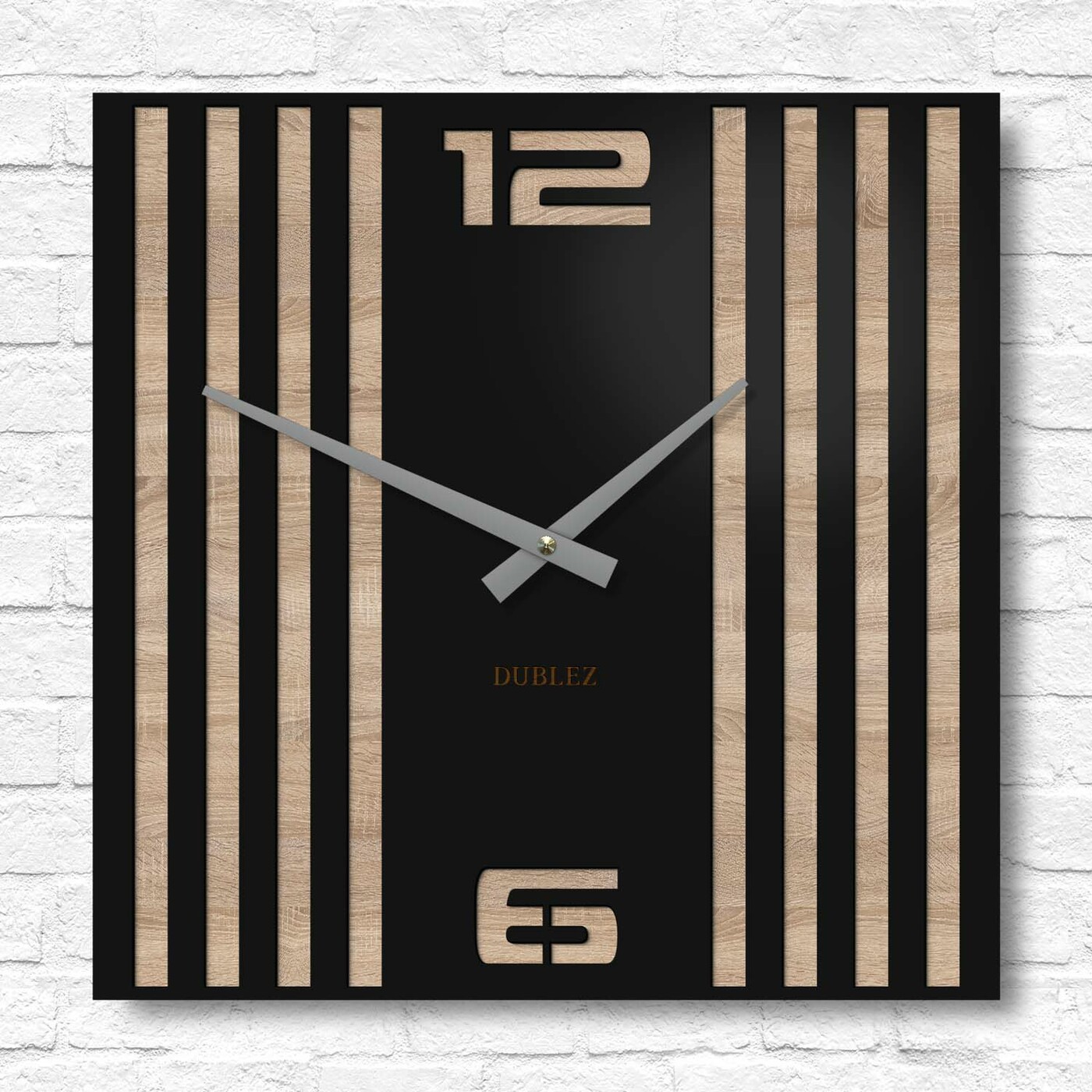 3D hodiny na stenu - Urban Lines | Dub Sonoma