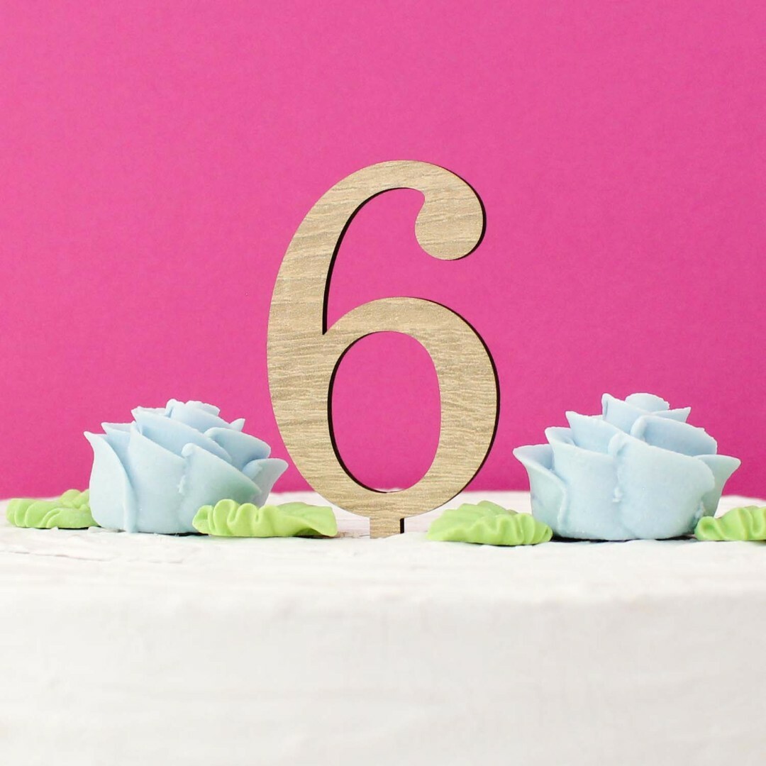 Drevené čísla - zápichy do torty | Dub Sonoma