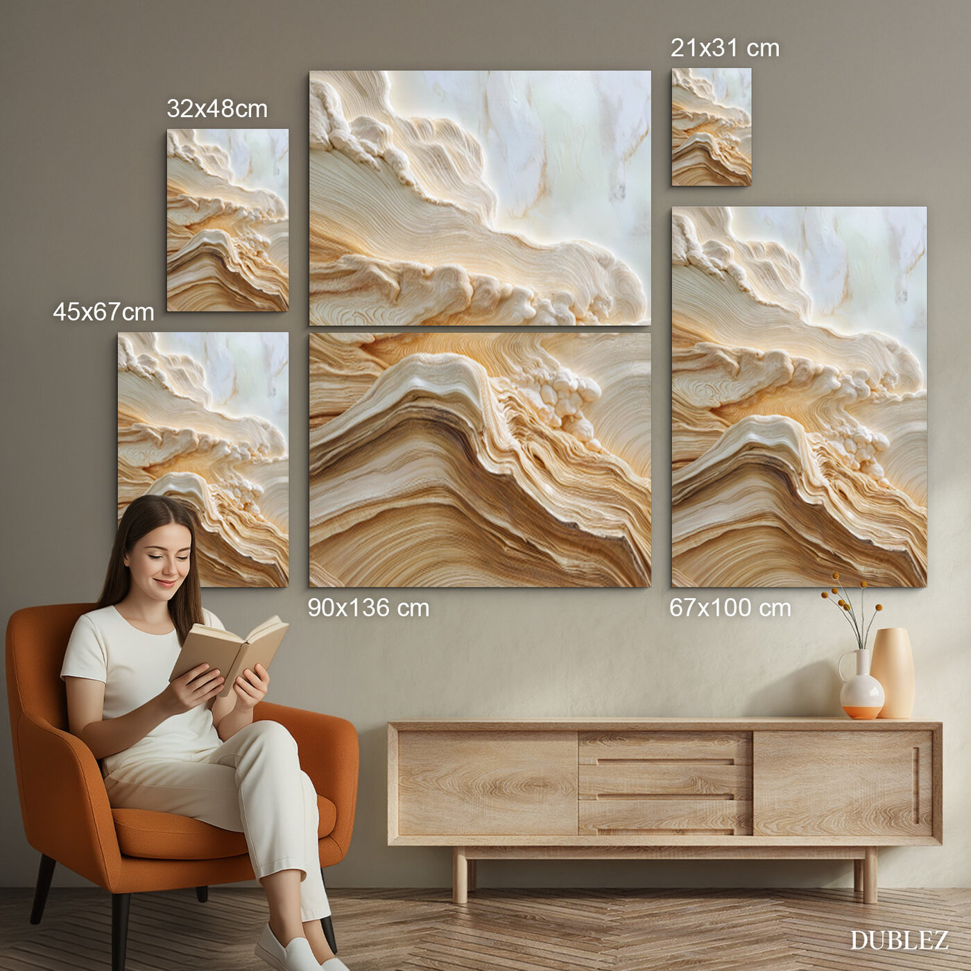 Abstraktný obraz - Vrstvené oblaky | 90x136 cm