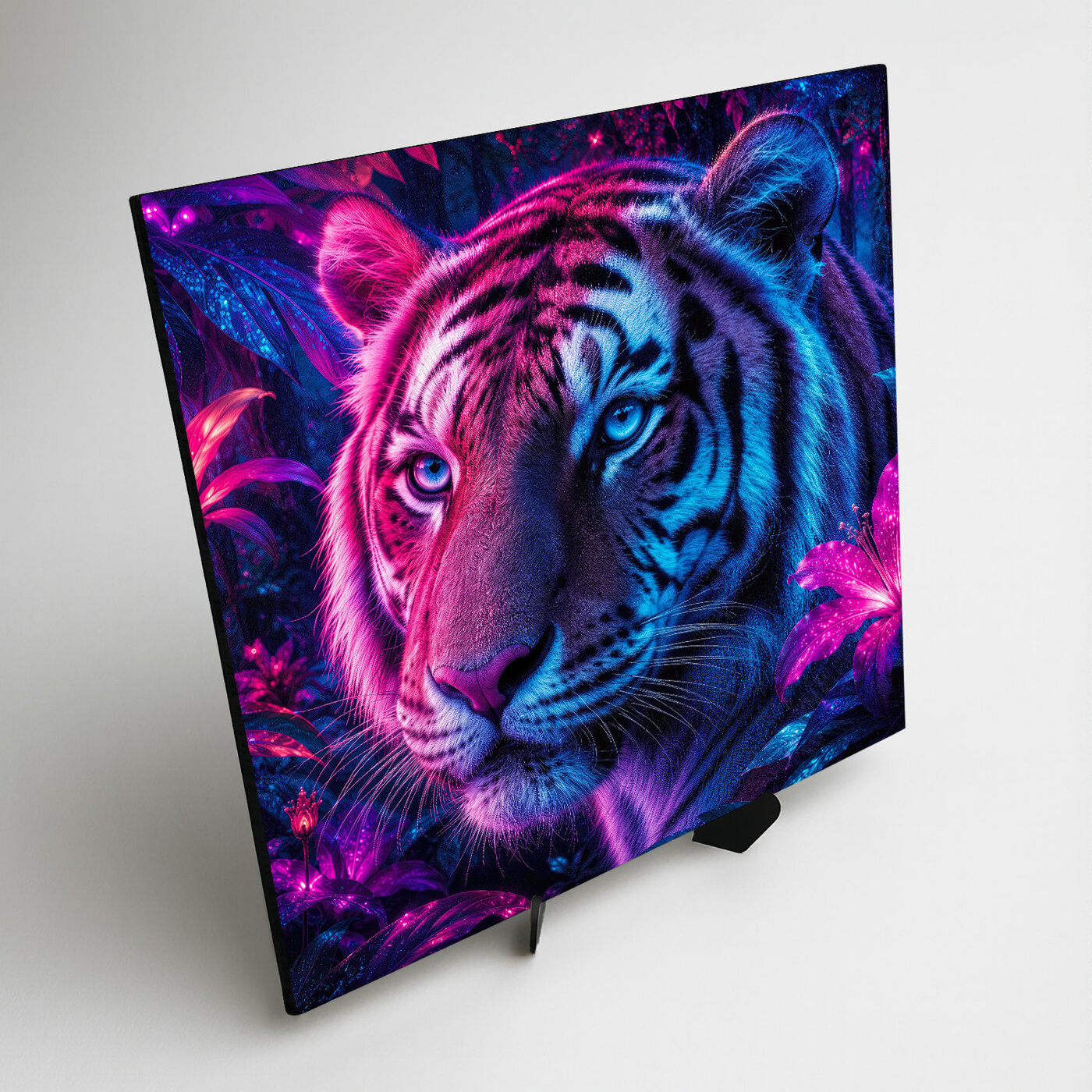 Modern falikép - Neon tigris