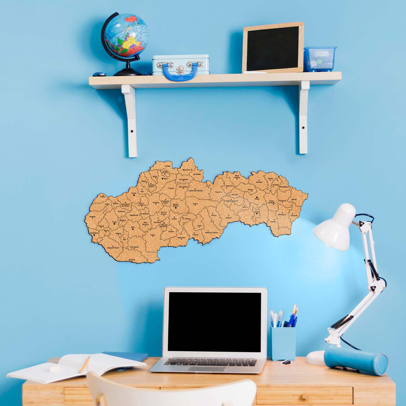 Korková mapa Slovenska - Okresné a krajské mestá