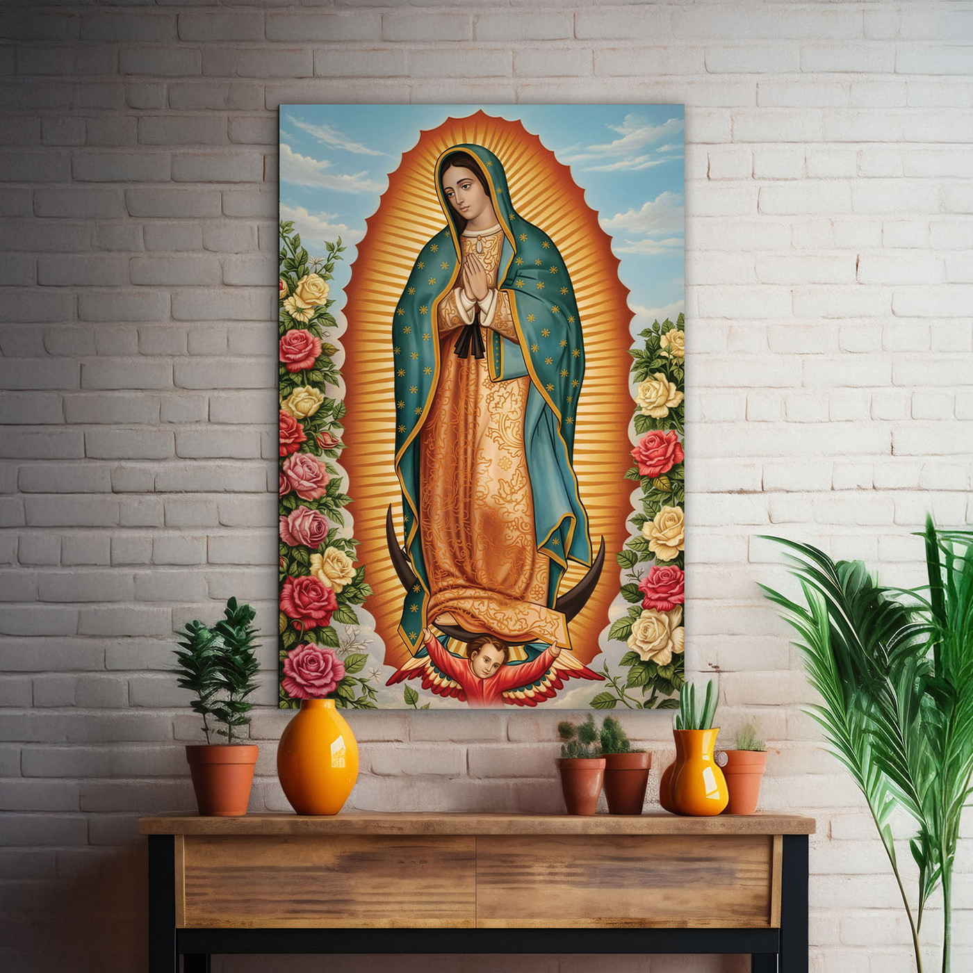 Dřevěný obraz - Guadalupská Panna Maria