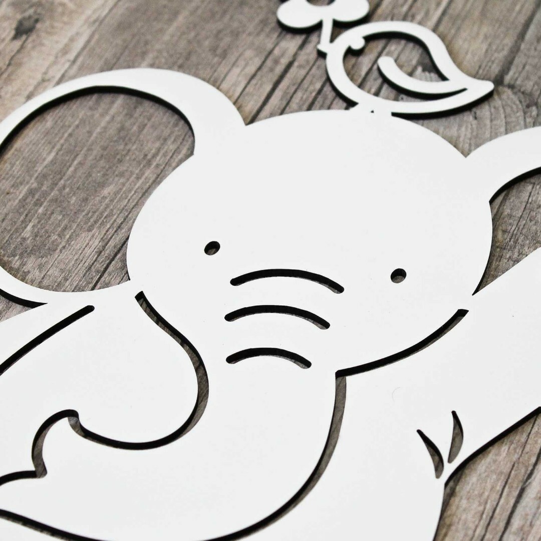 Drevená nálepka na stenu - zvieratká | Biela