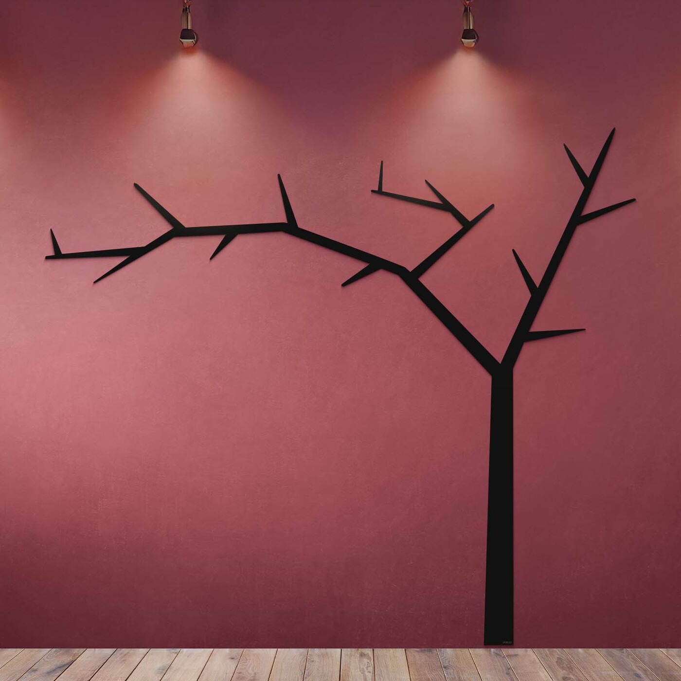 Dřevěná samolepka na zeď - Strom | Černá