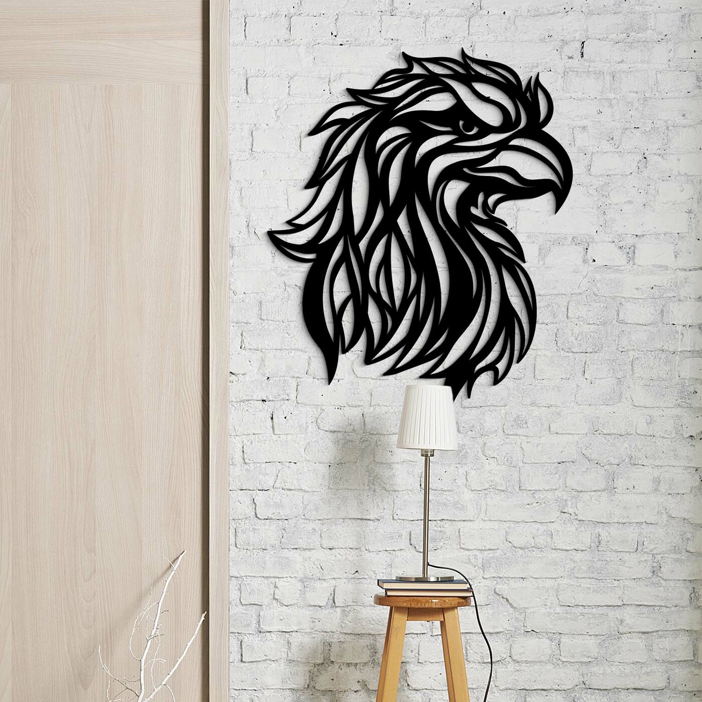 Wooden Wall Art Deco - Eagle | Black