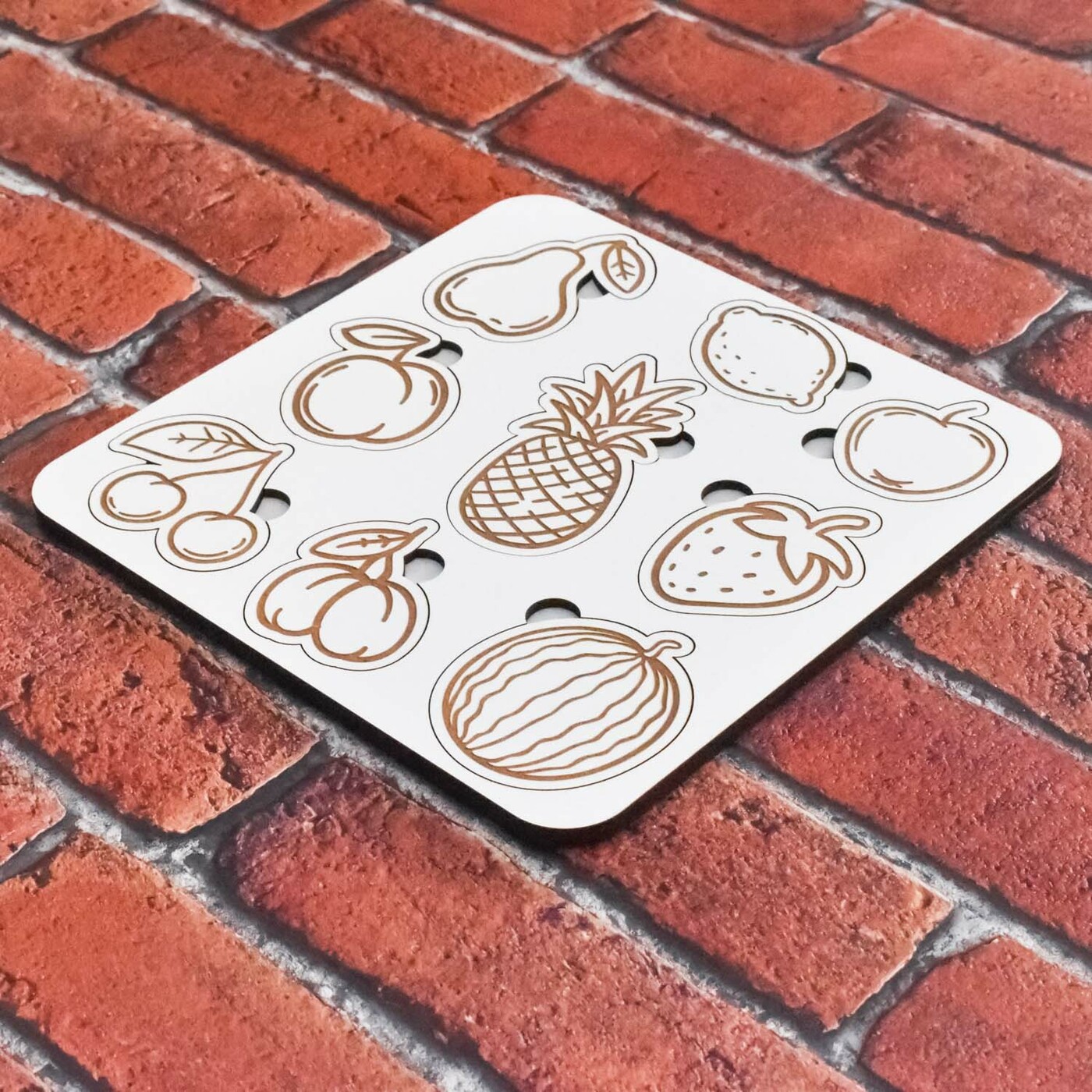 Drevená edukačná hračka - Ovocie | Biela