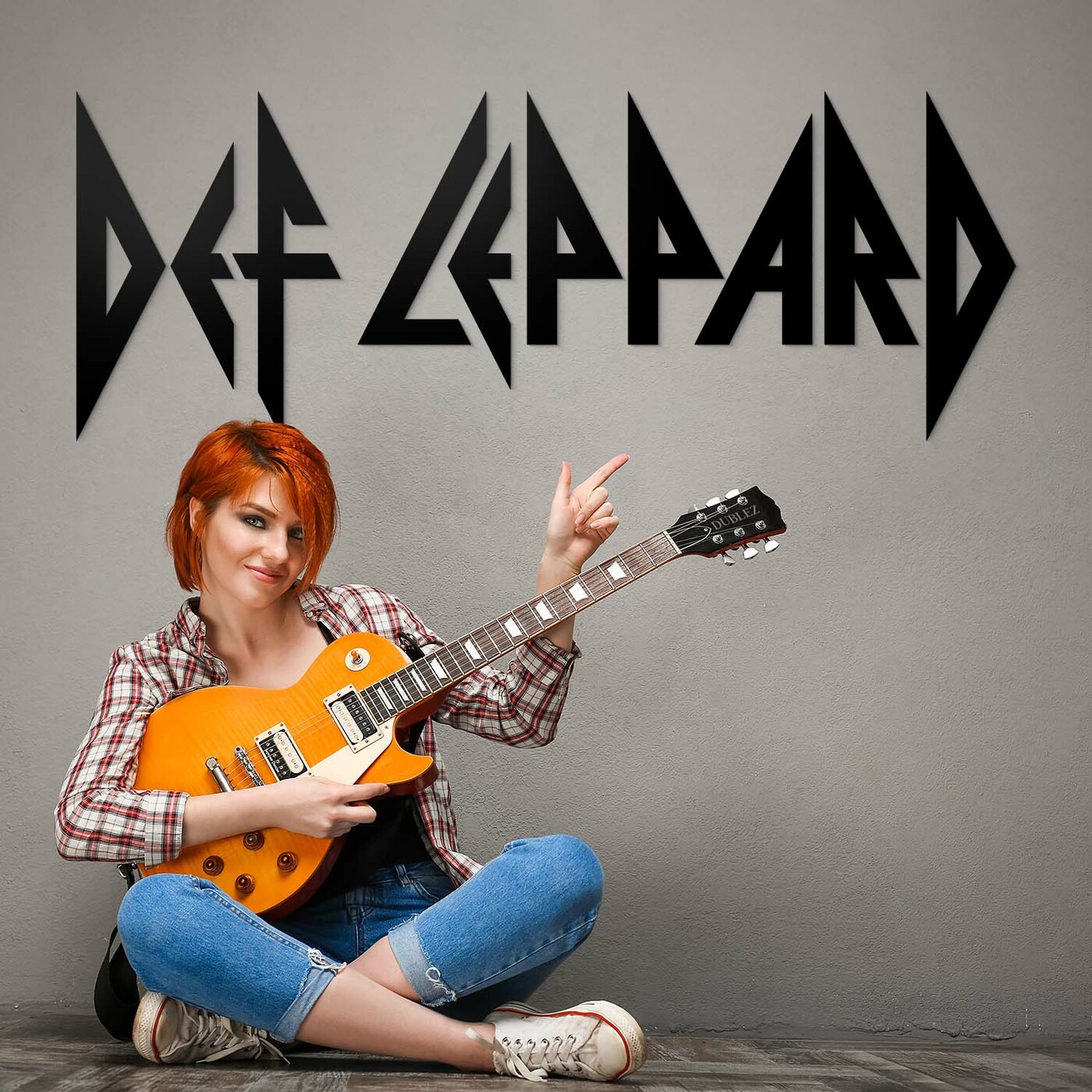 Drevené logo na stenu - Def Leppard | Čierna