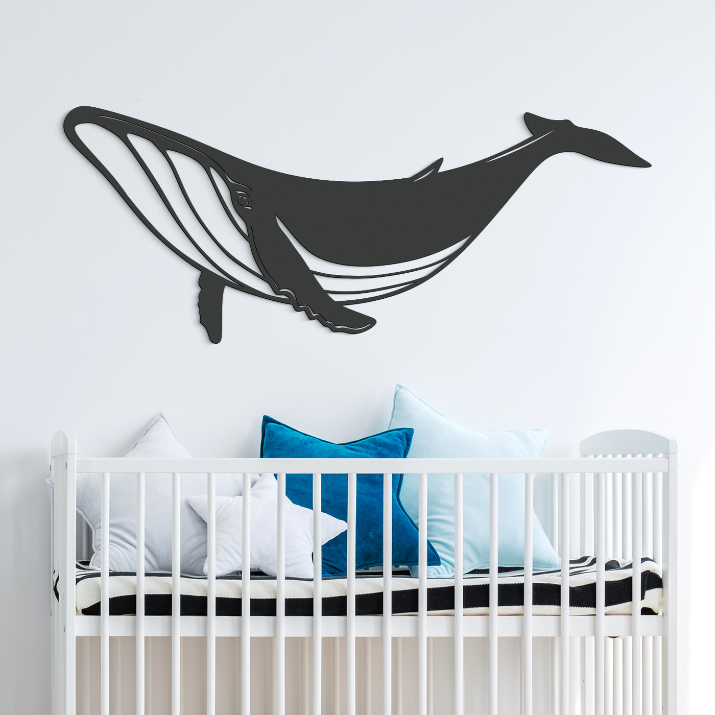 Cut-Out Wall Art - Whale | Anthracite Gray