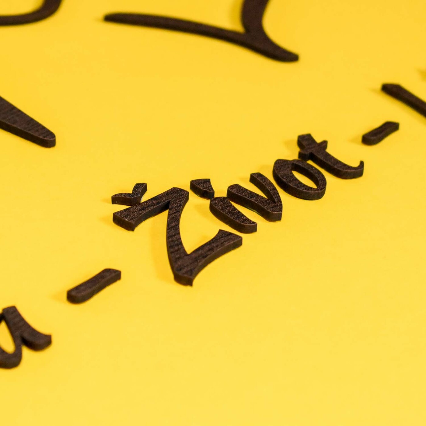 Drevená dekorácia na stenu - Viera, Život, Láska | Wenge