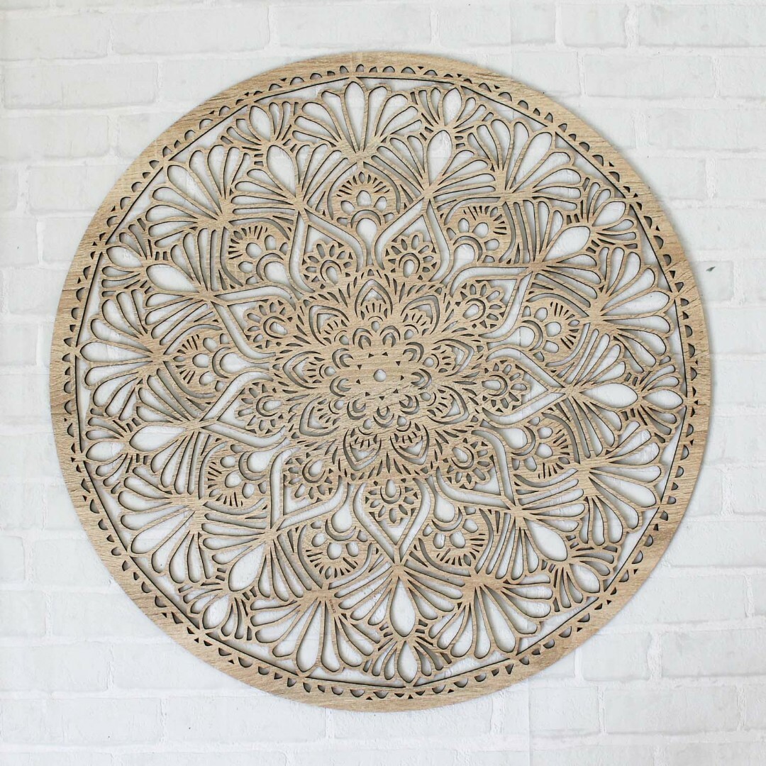 Mandala ze dřeva na stěnu - Kruh | Dub Sonoma