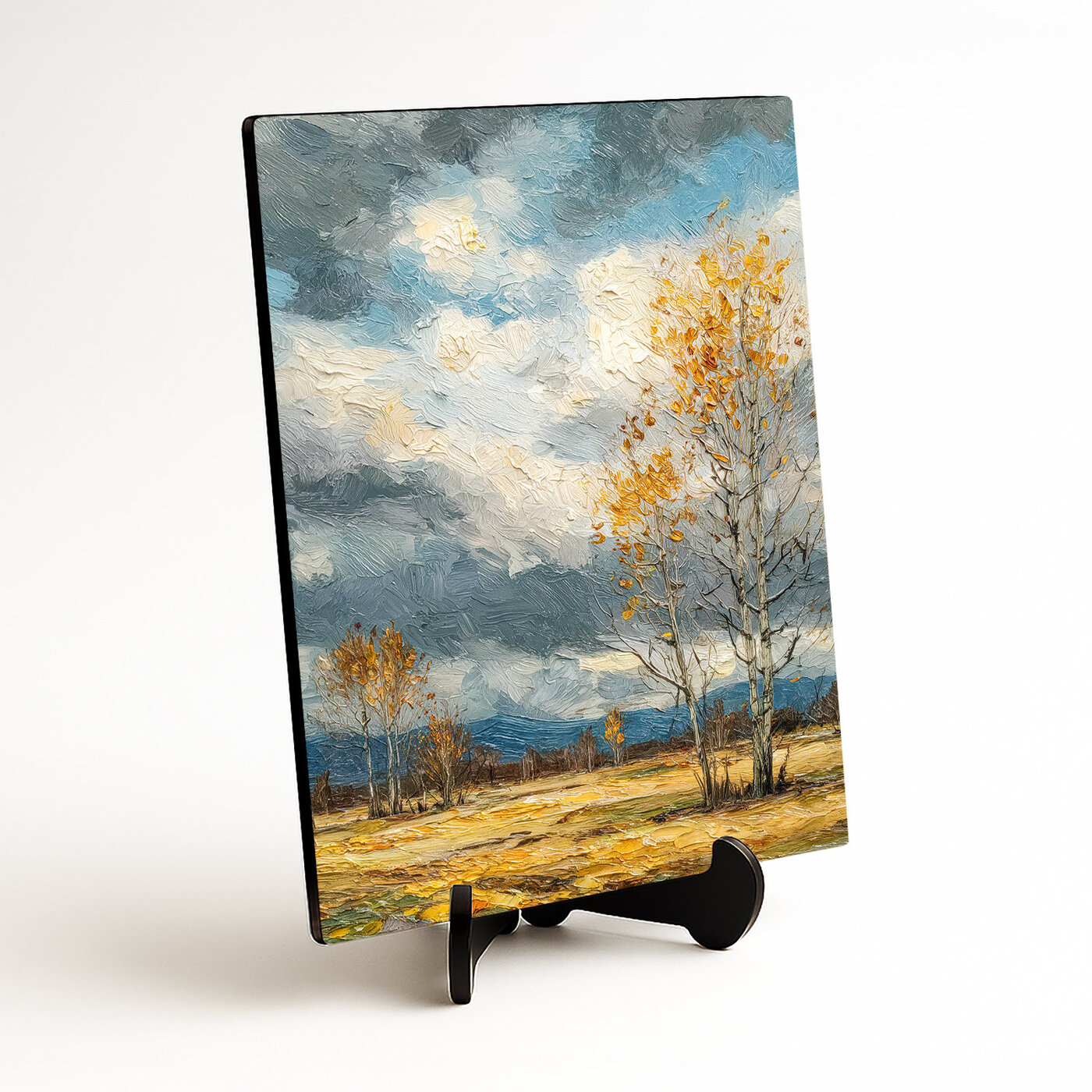 Painted picture on wood - Birches (UV printing)