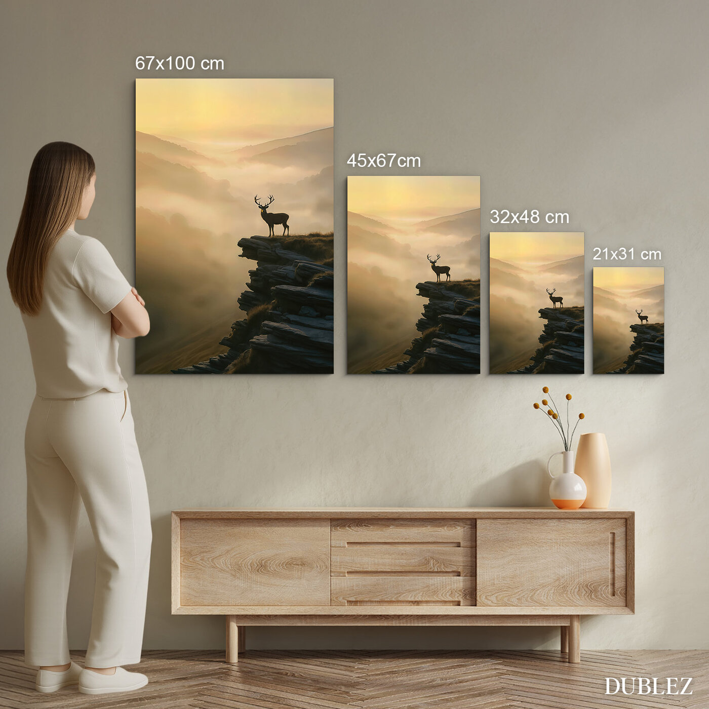 Wooden picture - Mountain deer