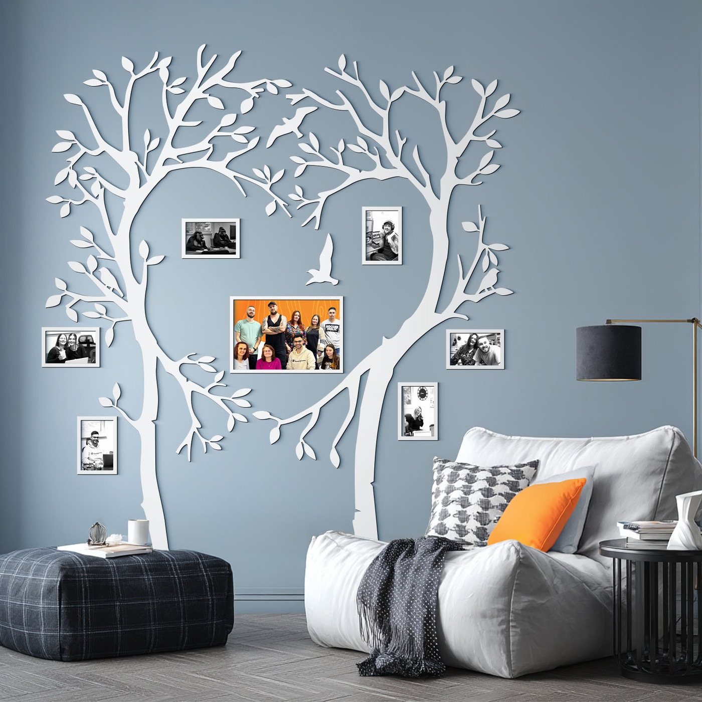 Dřevěný rodokmen lásky | Bílá