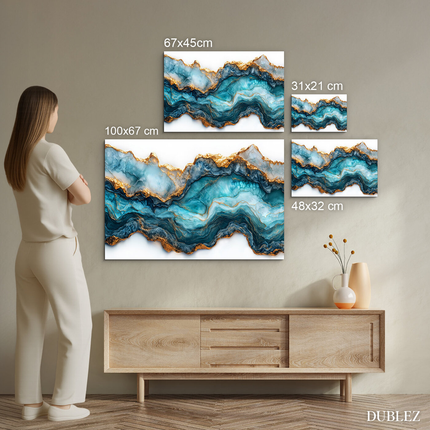 Mramorový dizajn dreveného obrazu - Crystal