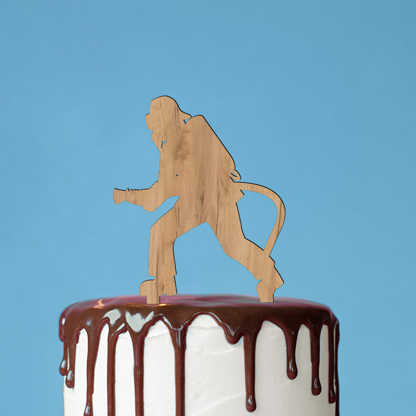 Drevená figúrka do torty s menom - Hasič | Dub zlatý