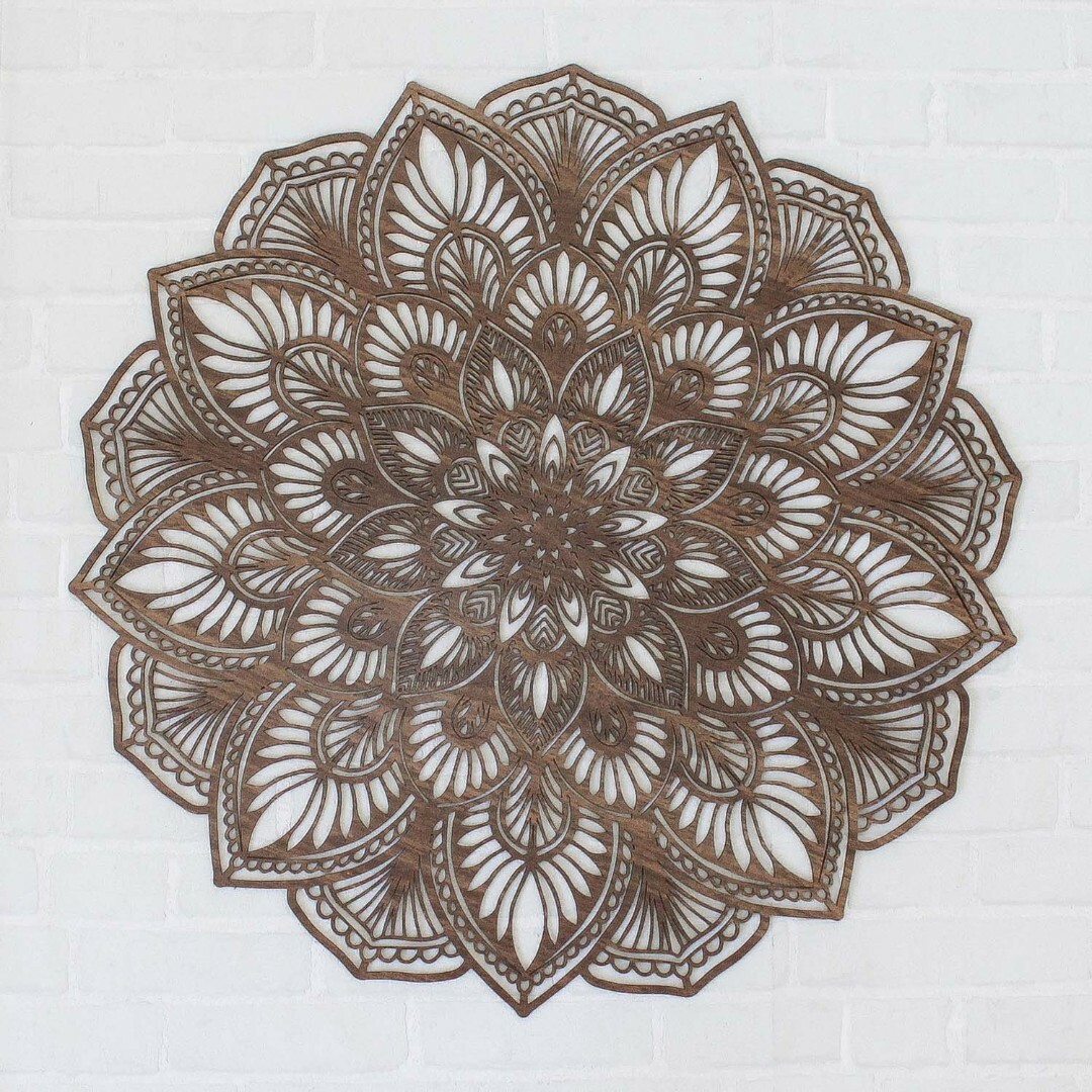 Cut-Out Wooden Mandala - Symmetry | Walnut