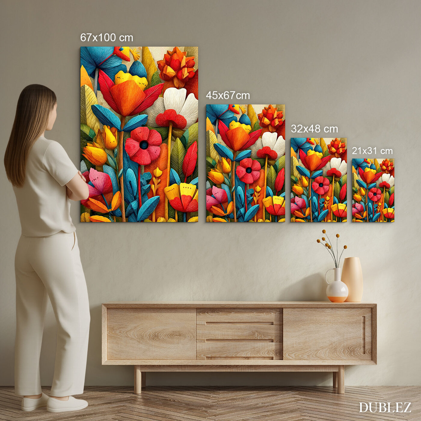 Pestrobarevný obraz květin