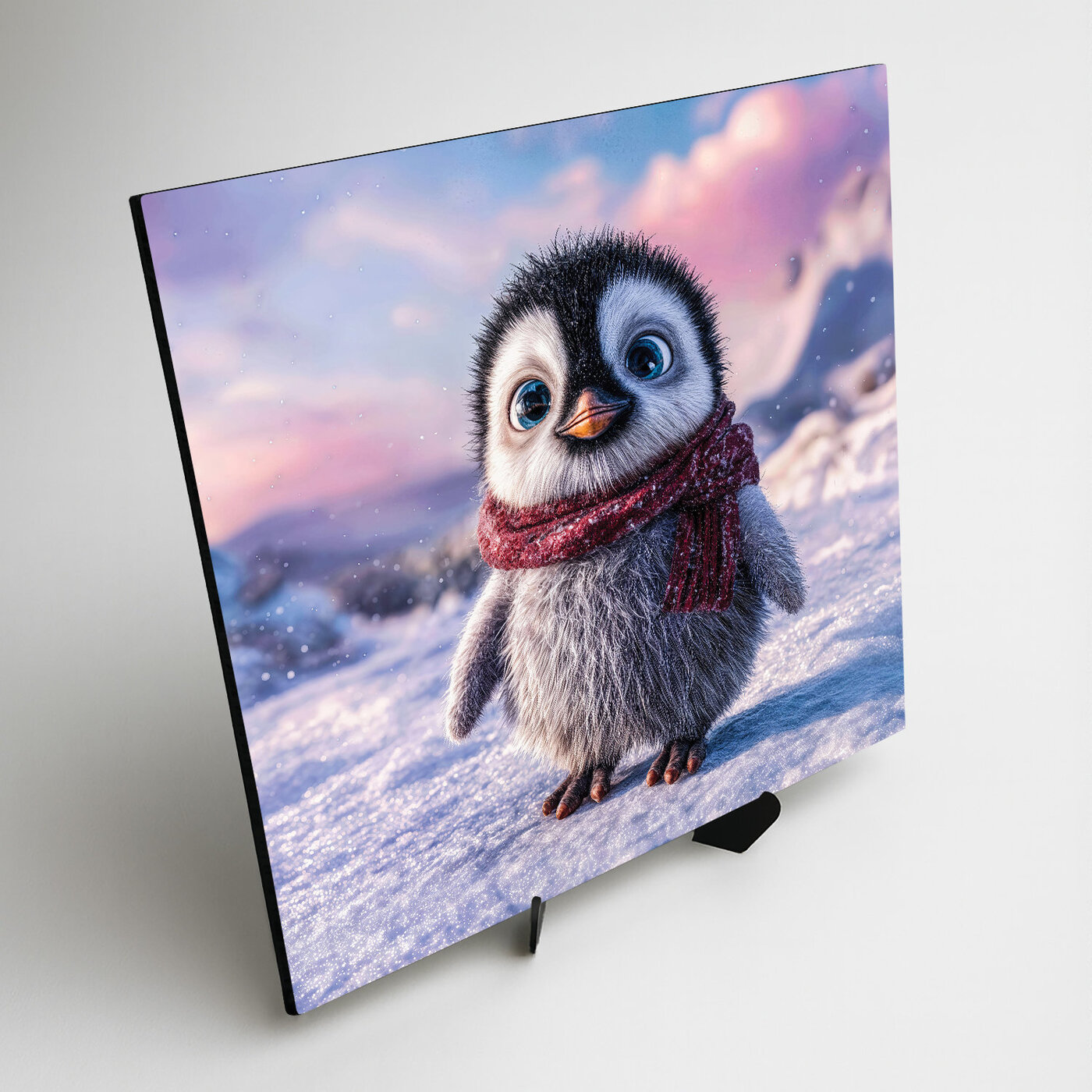 Detský drevený obraz - Tučniak