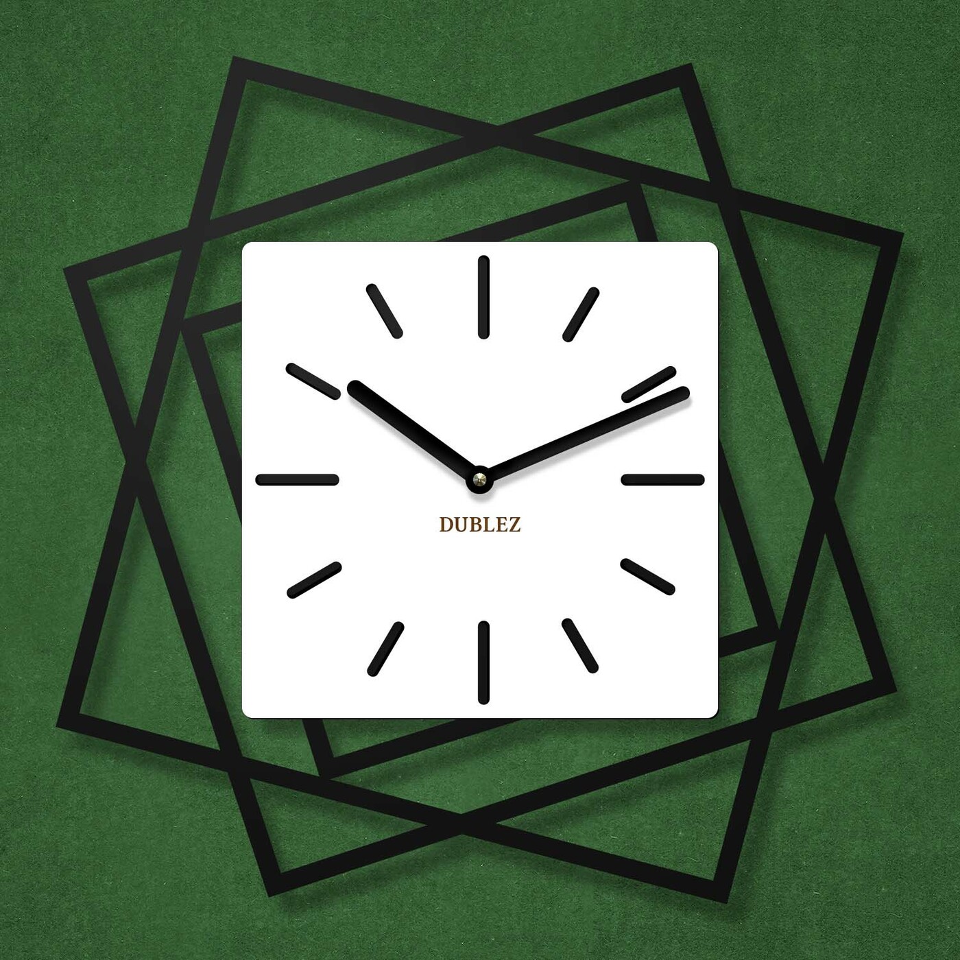 3D Wooden Wall Clock - Frames | White