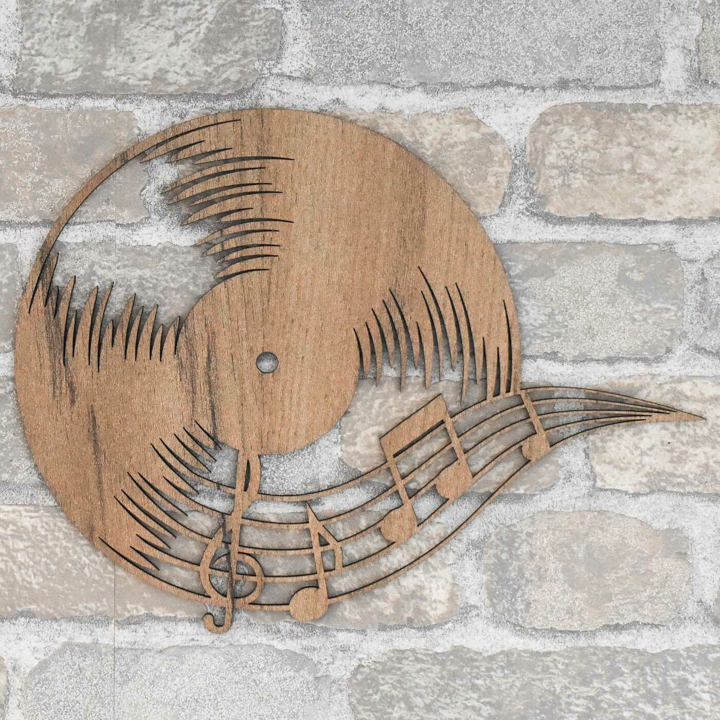 Wooden Wall Art - Vinyl Record | Tobacco Oak