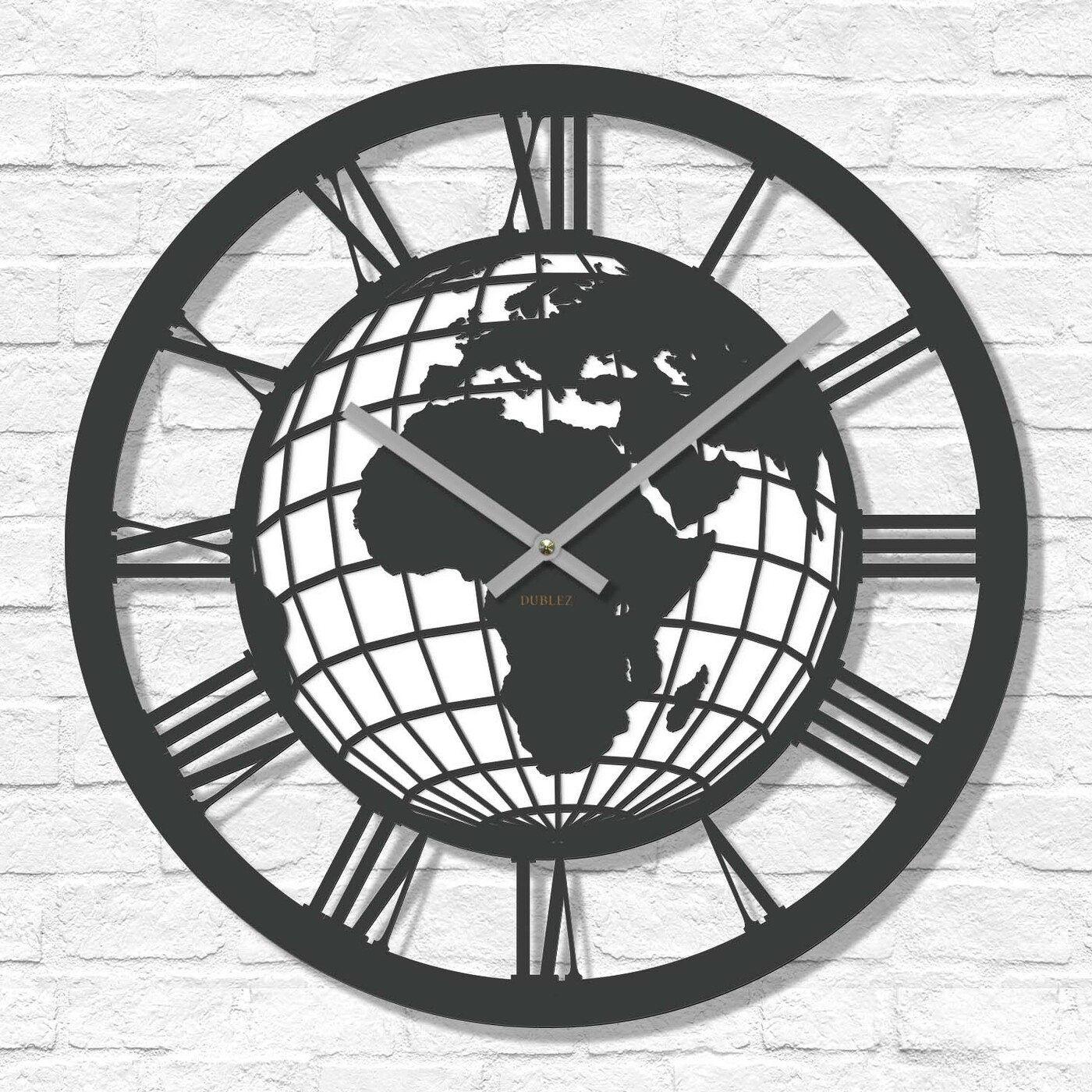 Fa óra - Világtérkép | Antracitszürke