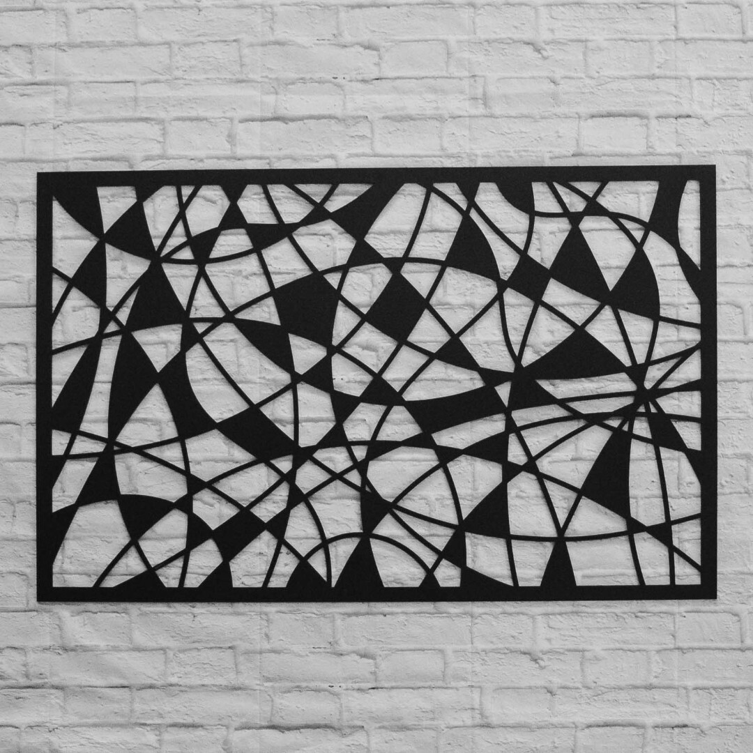 Abstract Picture on the Wall - Lines | Black
