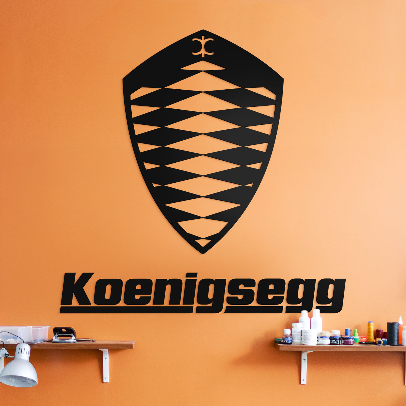 Wooden 3D Logo and Sign - Koenigsegg | Black