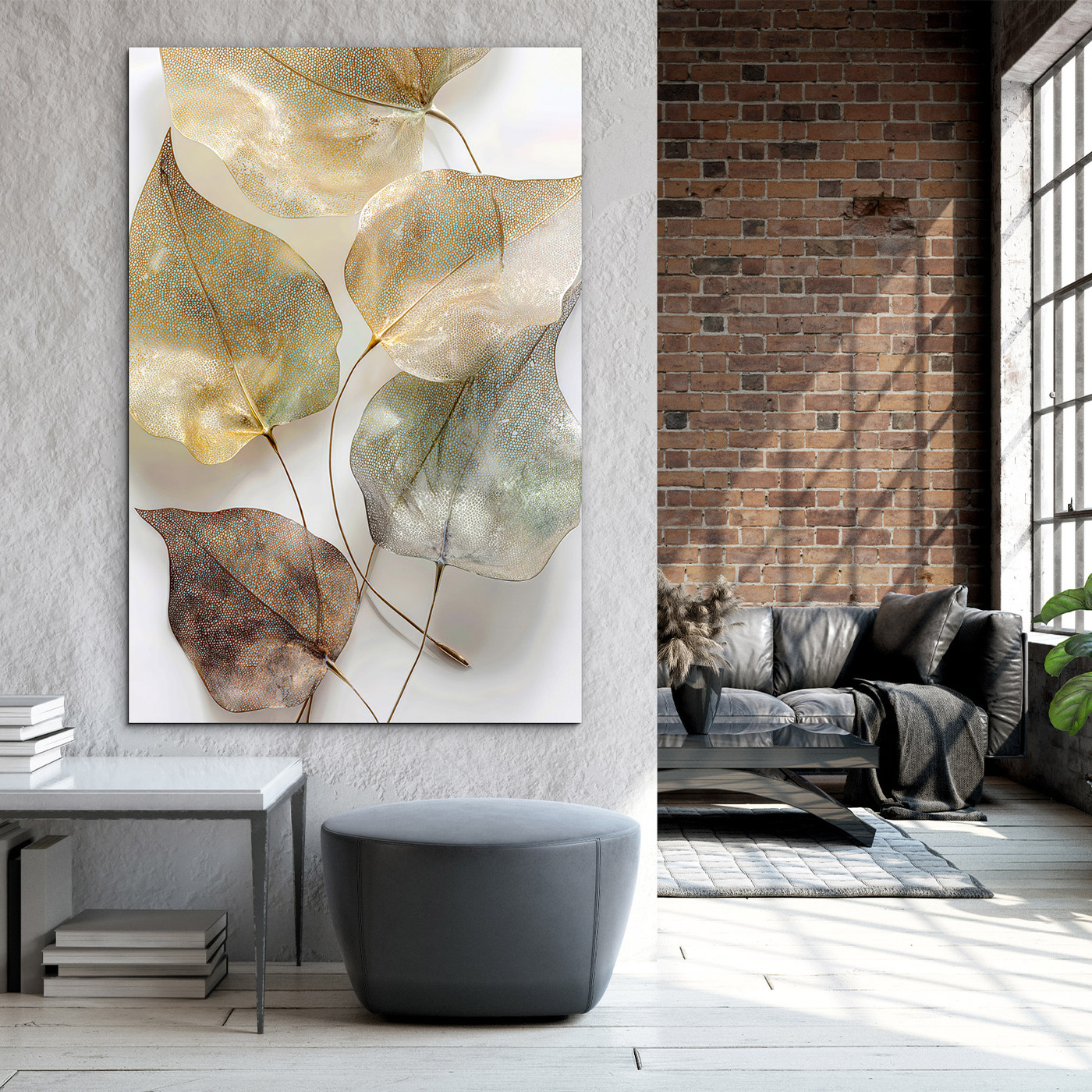 Wooden wall art - Stylish leaves