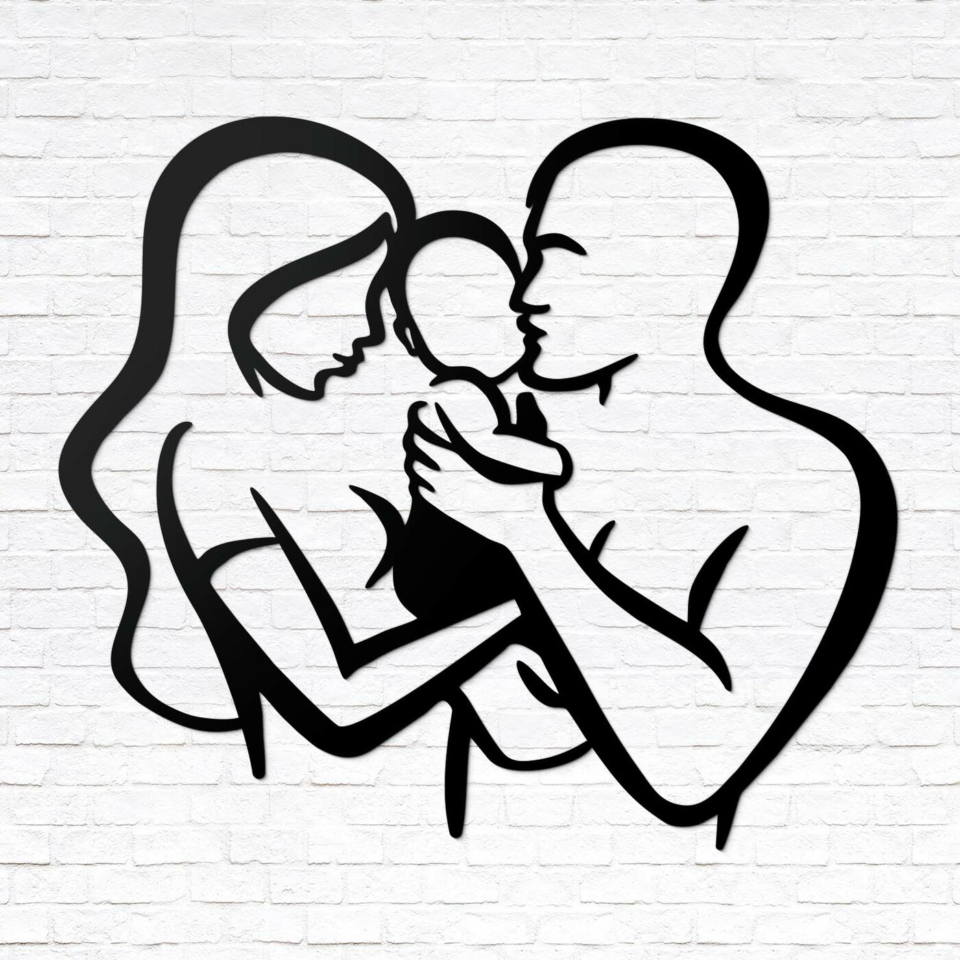 Wooden Wall Art - Family | Black