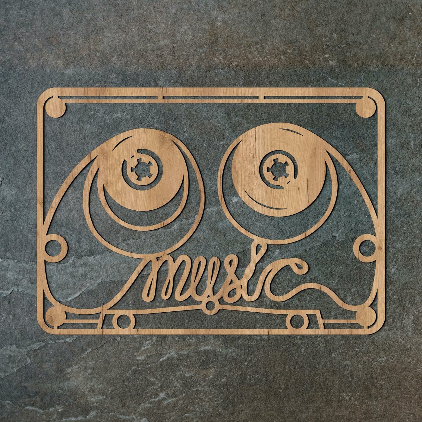 Stylish Retro Wall Art - Cassette | Gold Craft Oak