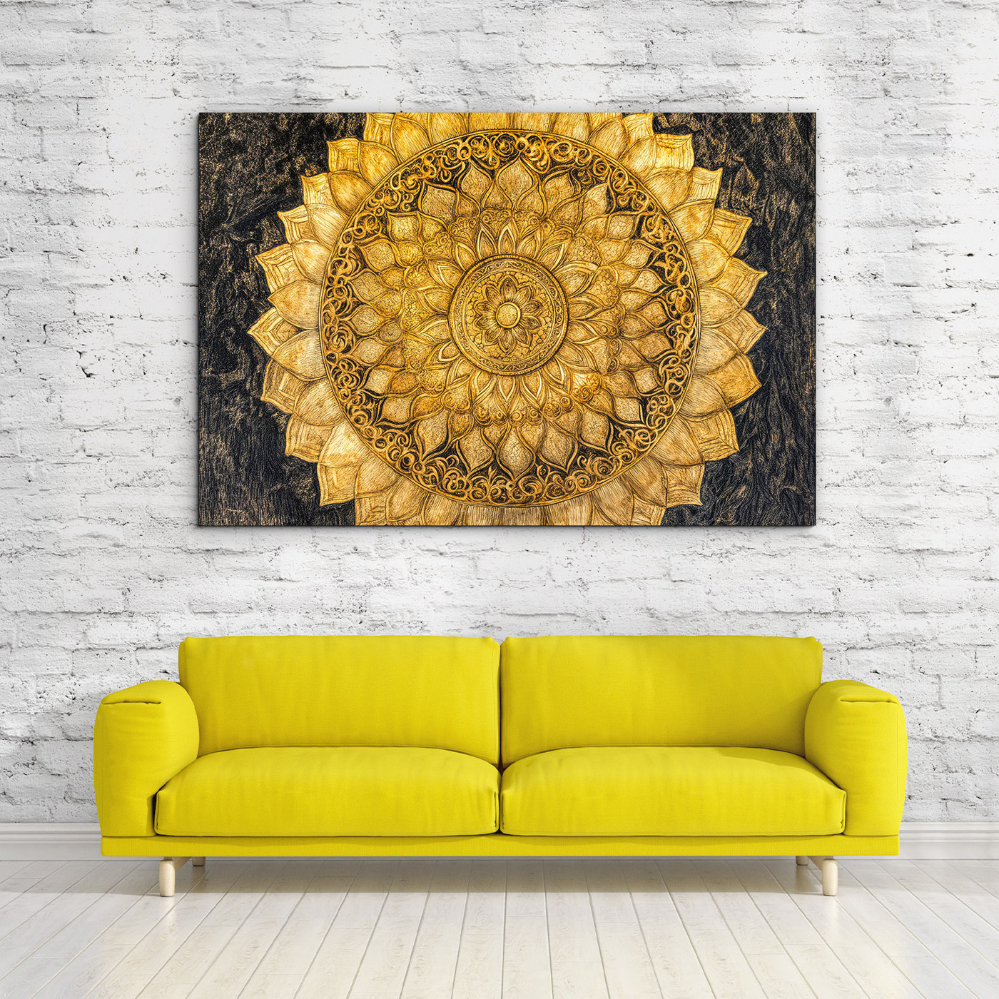 Golden sun mandala