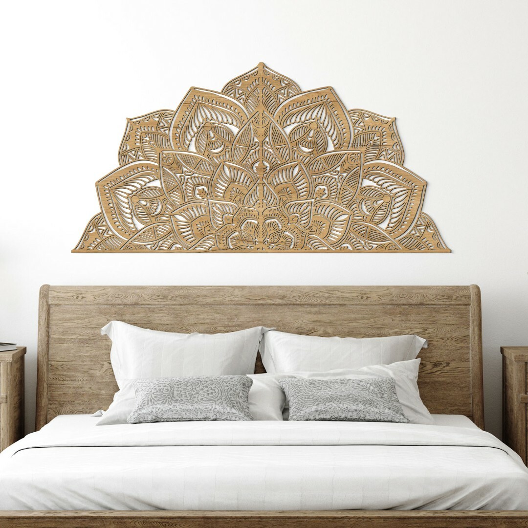 Half Mandala above the Sofa - Luna | Gold Craft Oak