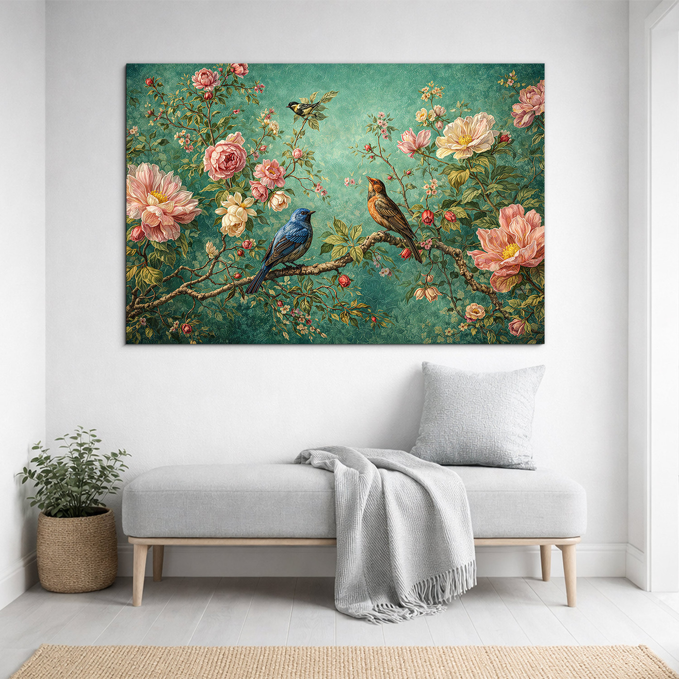 Vintage picture on wood - Garden full of life