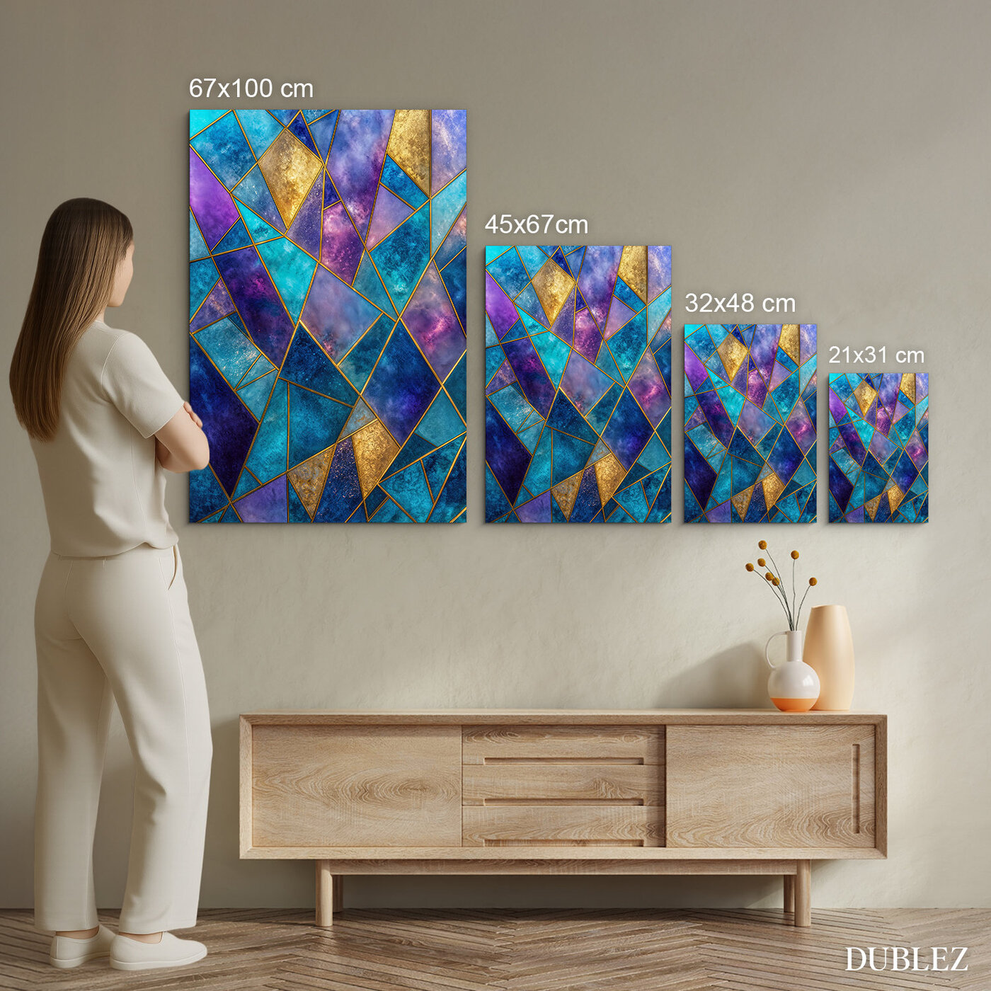 Wooden stained glass picture