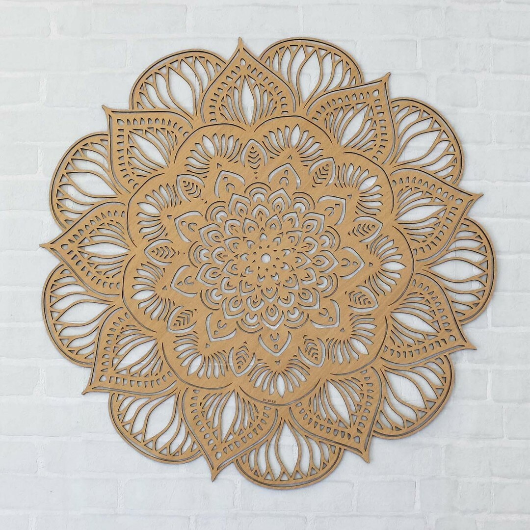 Vyrezávaná 3D Mandala - lotosový kvet | Buk