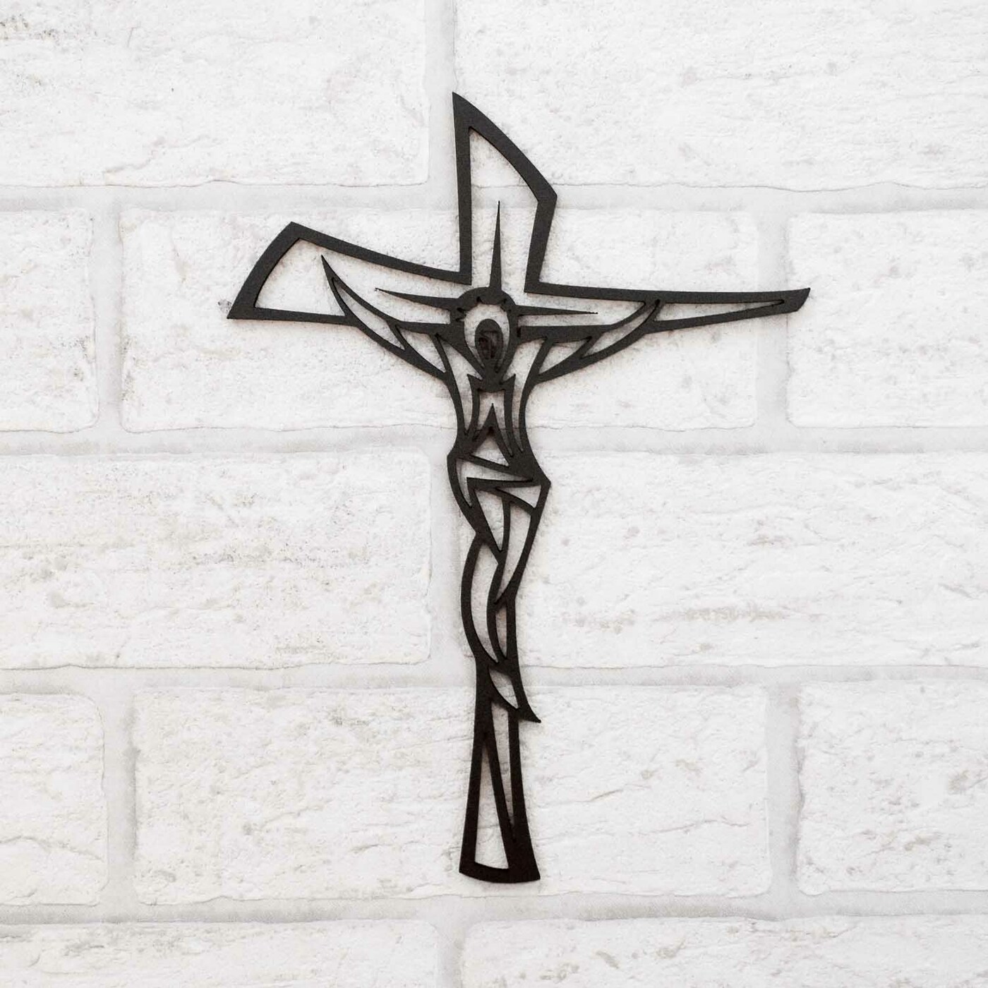 Modern Cross on the Wall | Black