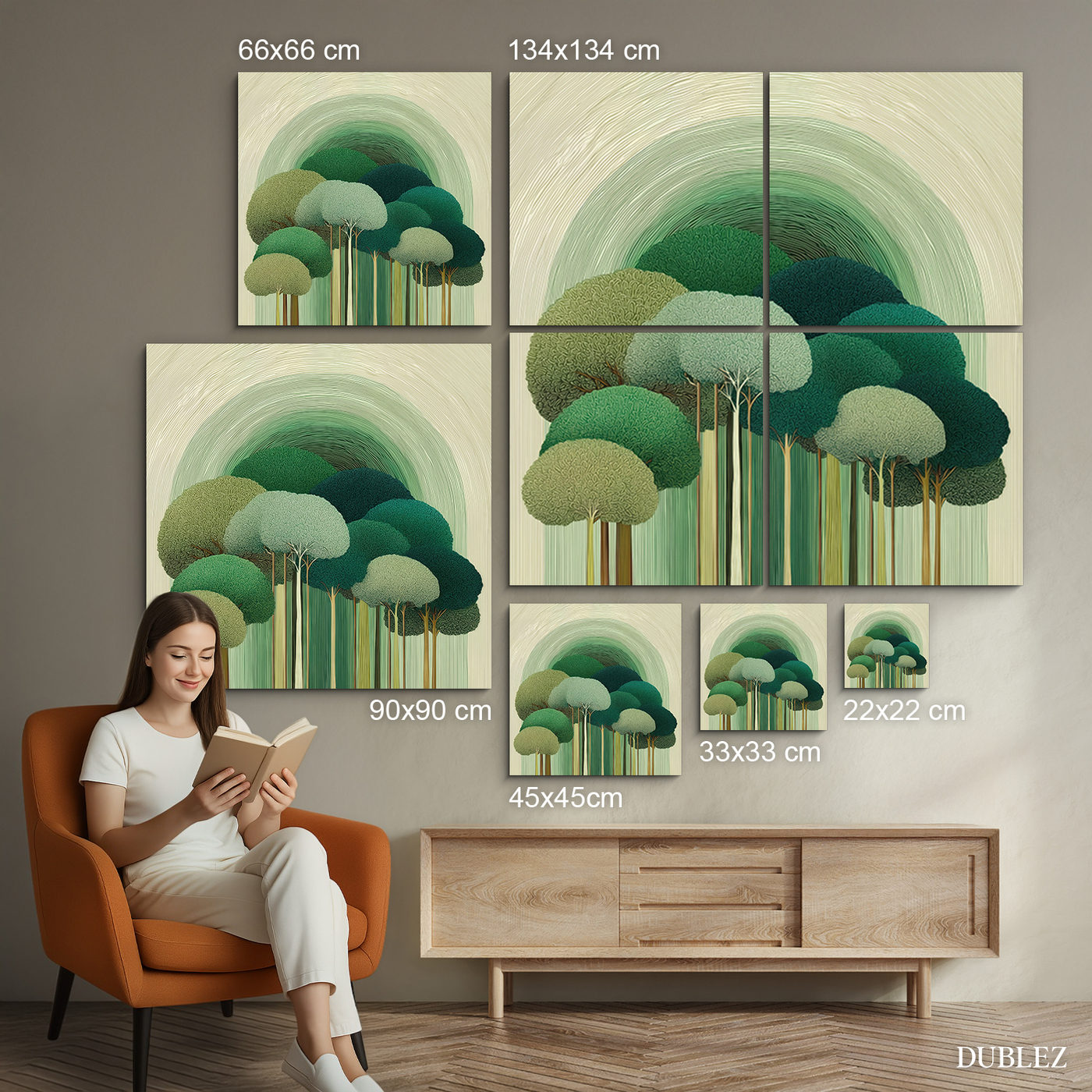 Moderný obraz na stenu - Les v oblých líniách | 134x134 cm