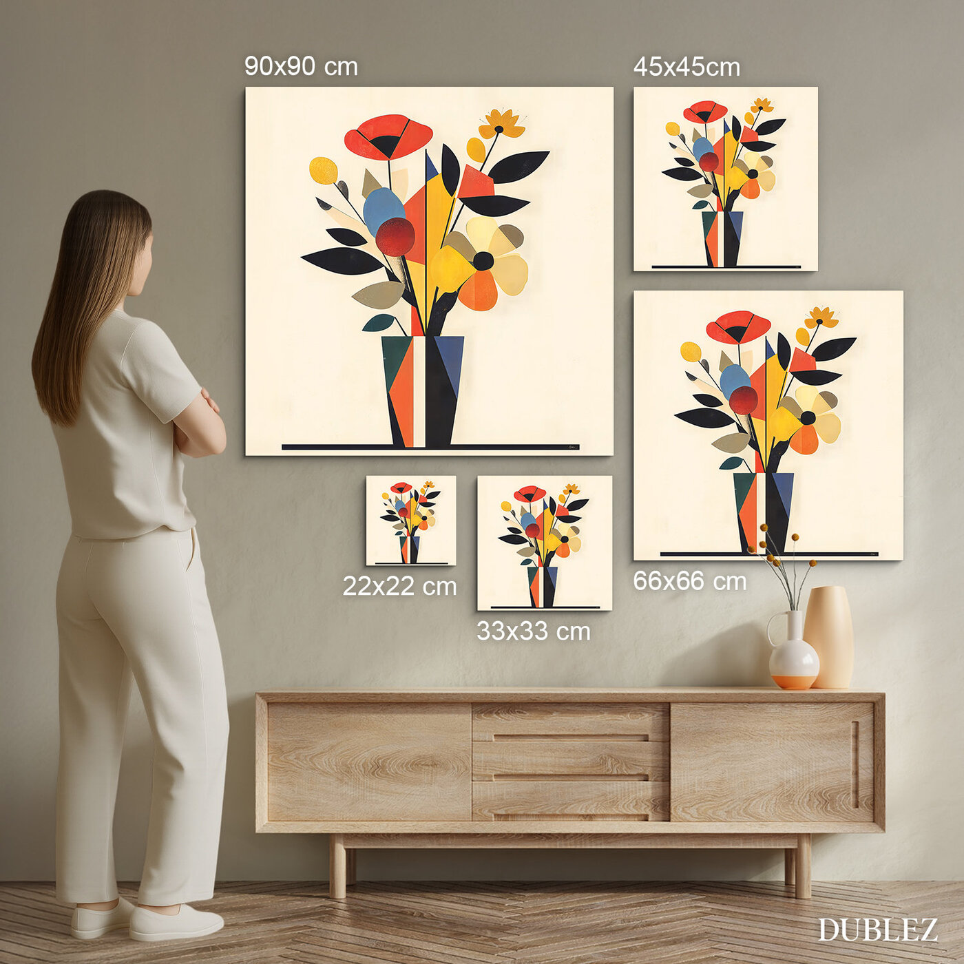 Wall Art of Abstract - Geometric Flowers