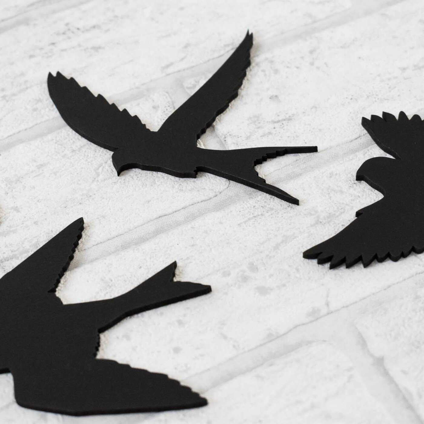 Madár dekorációk - 6 db falmatrica | Fekete