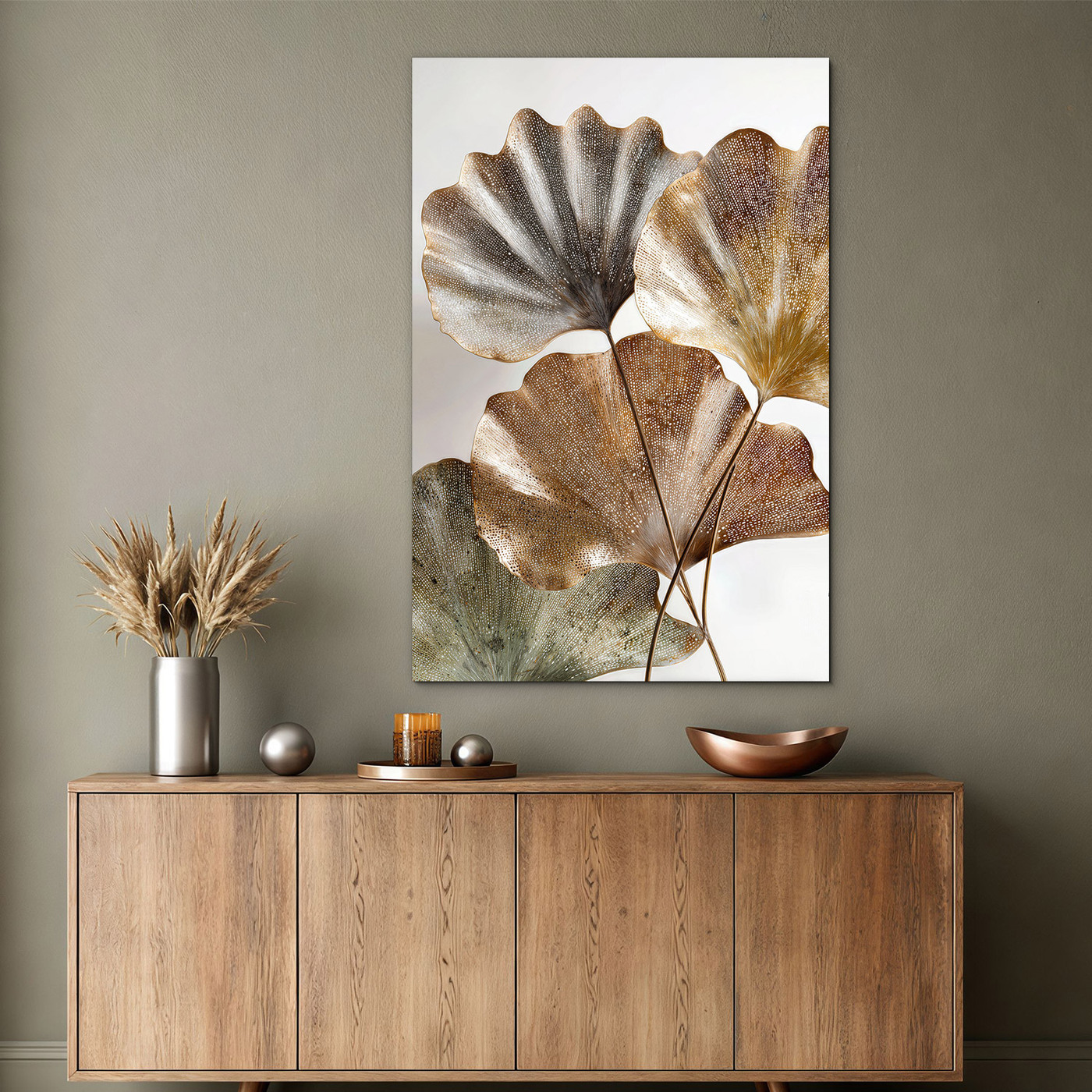 Dizajnový obraz - Metalické botanické listy