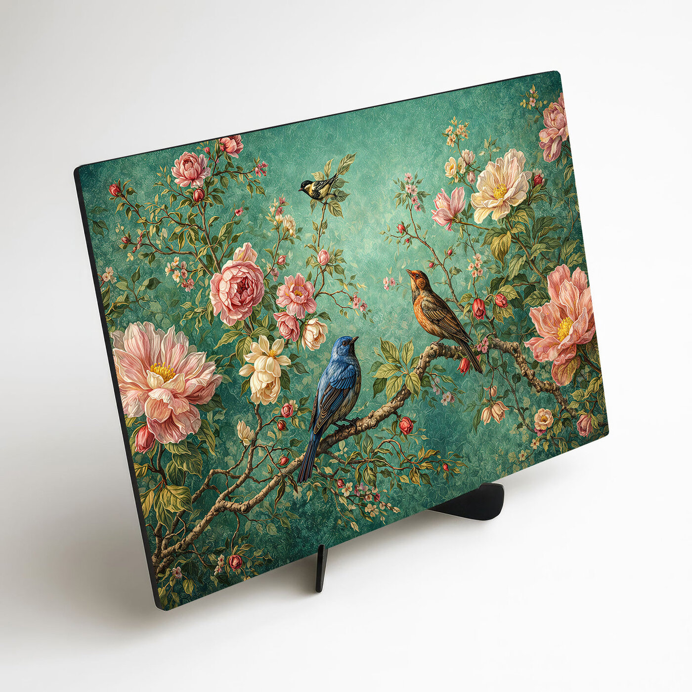 Vintage picture on wood - Garden full of life