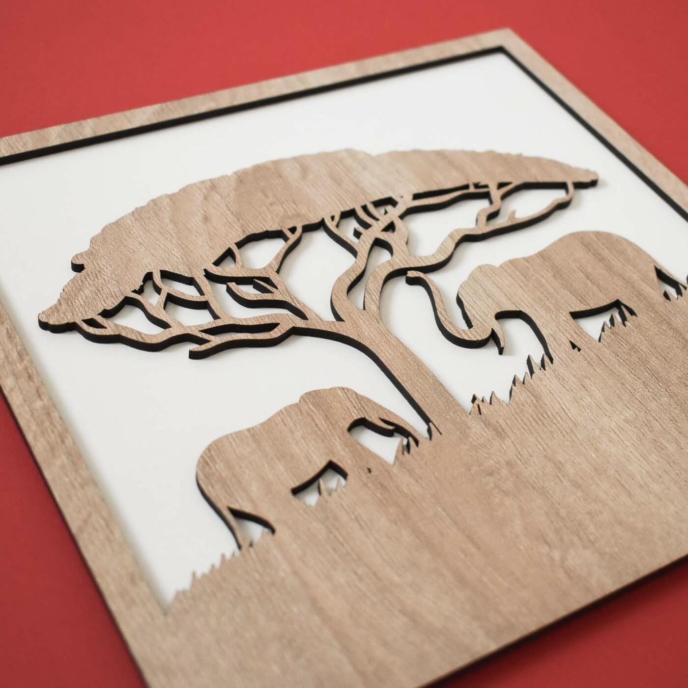 Wall Art - Elephant  | Oak Sonoma / White