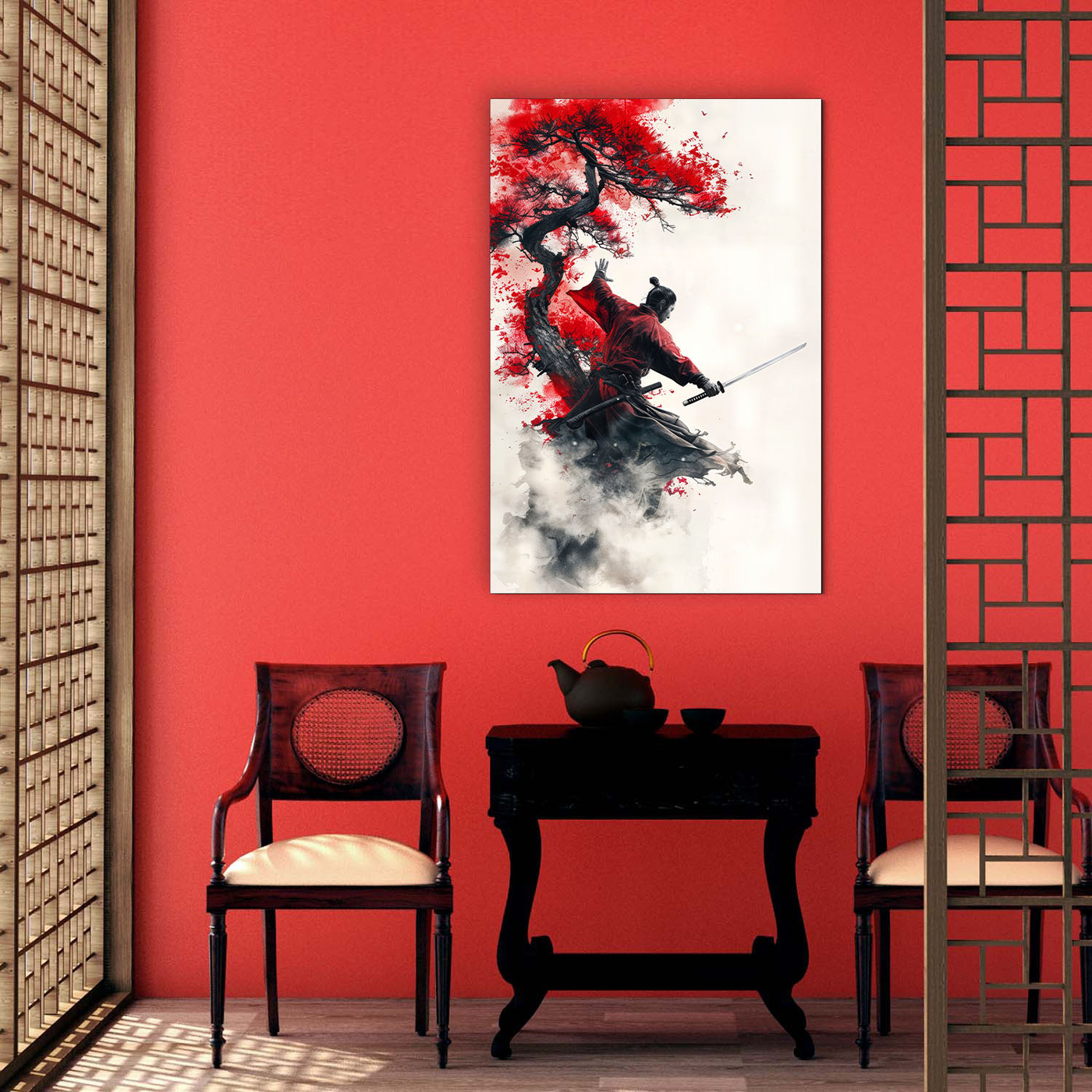 Colorful Wooden Wall Art - Samurai | DUBLEZ