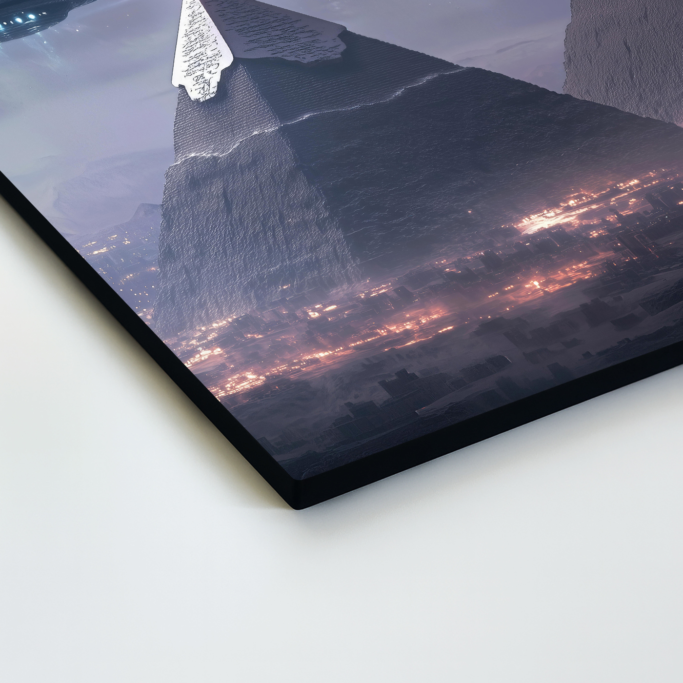Futuristic image of pyramids and UFO - Star apocalypse
