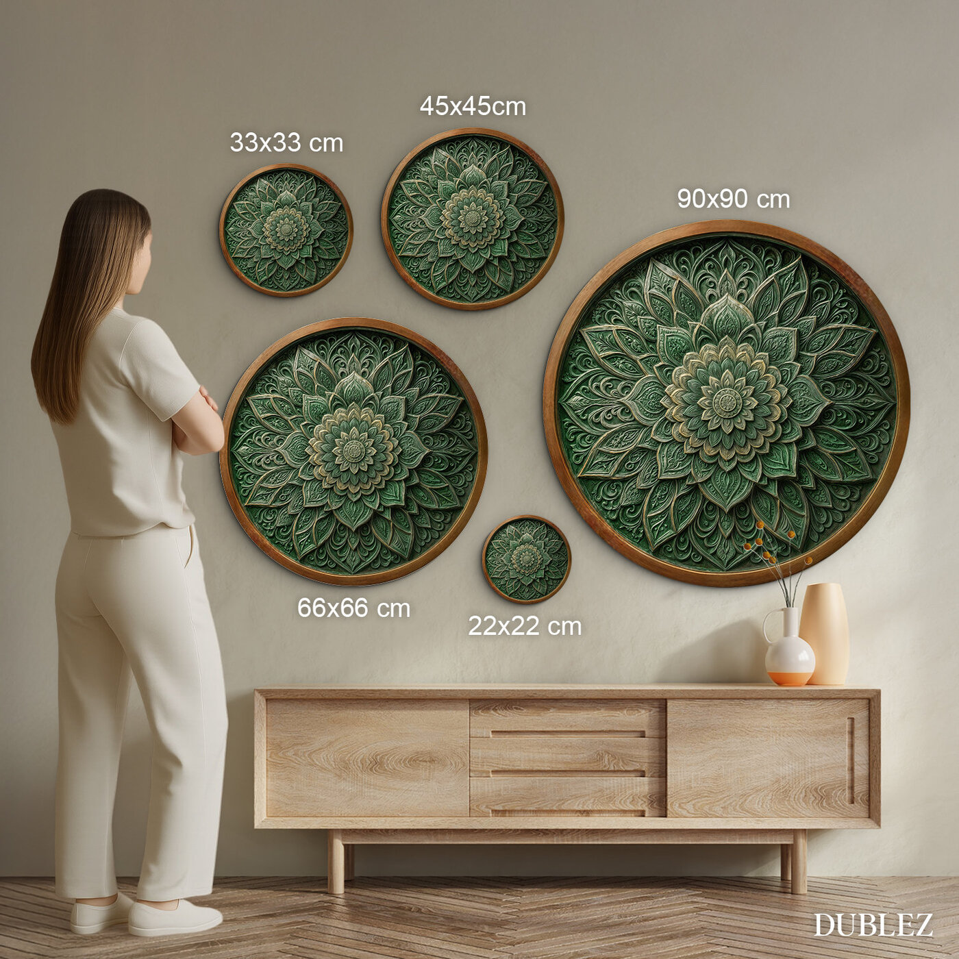 Mandala na zeď - Smaragd