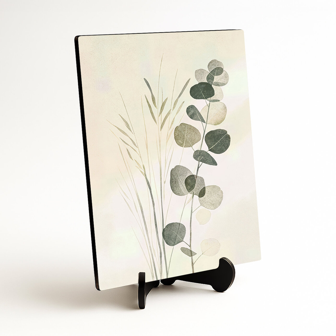 Boho painting-style image - Eucalyptus stems